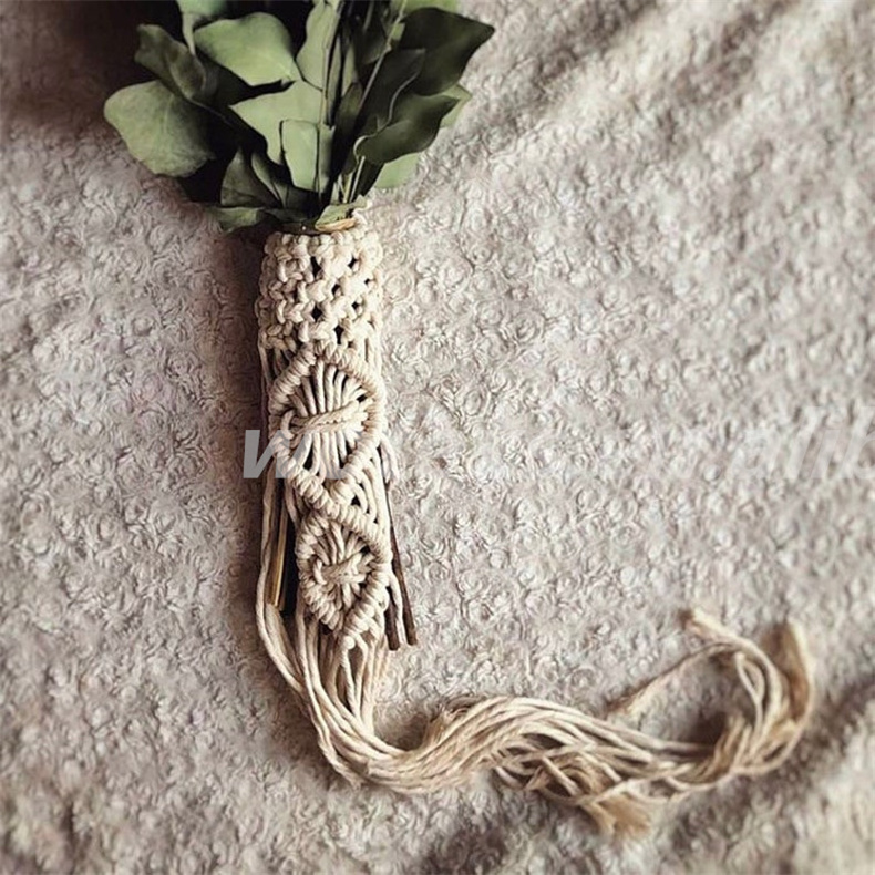 Free samples handmade Bridal Macrame Bouquet Wrap pot wraps Boho Bouquet flower Holder wall hanging nursery wall decor