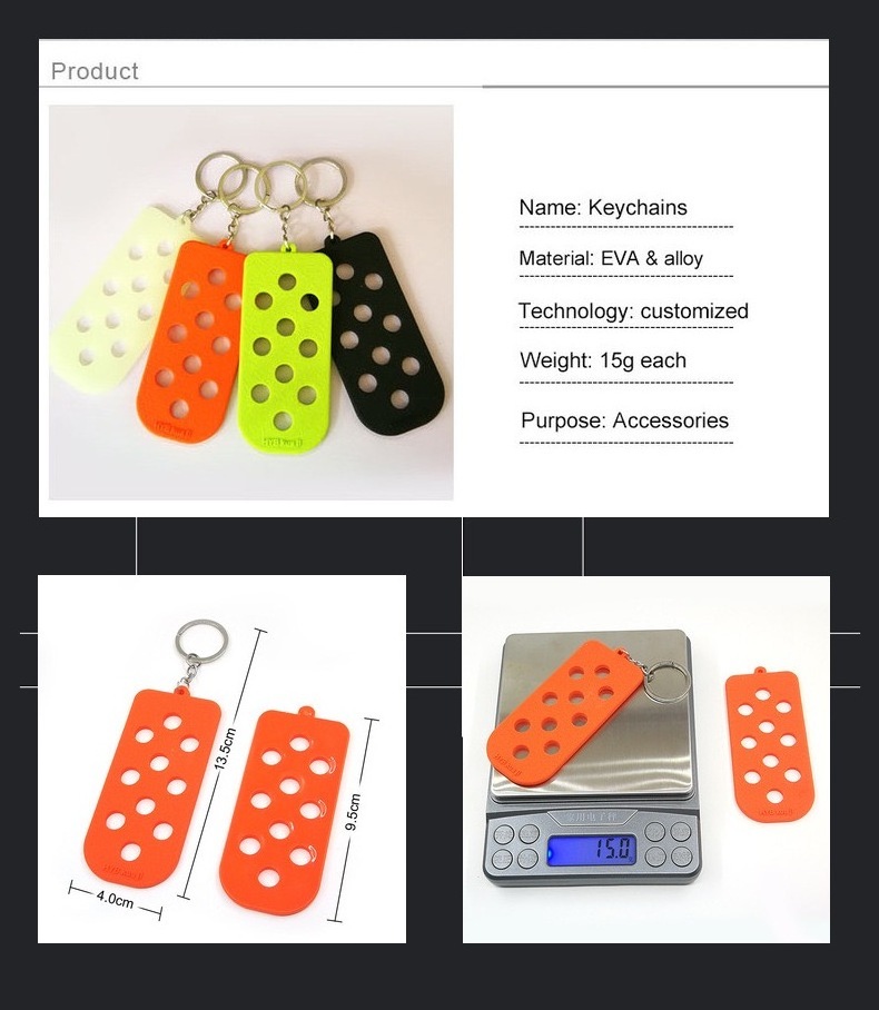 Factory Keychain with croc hole Soft EVA design Keychain customized hot Key Chain for croc shoe charms HYB kuaji display