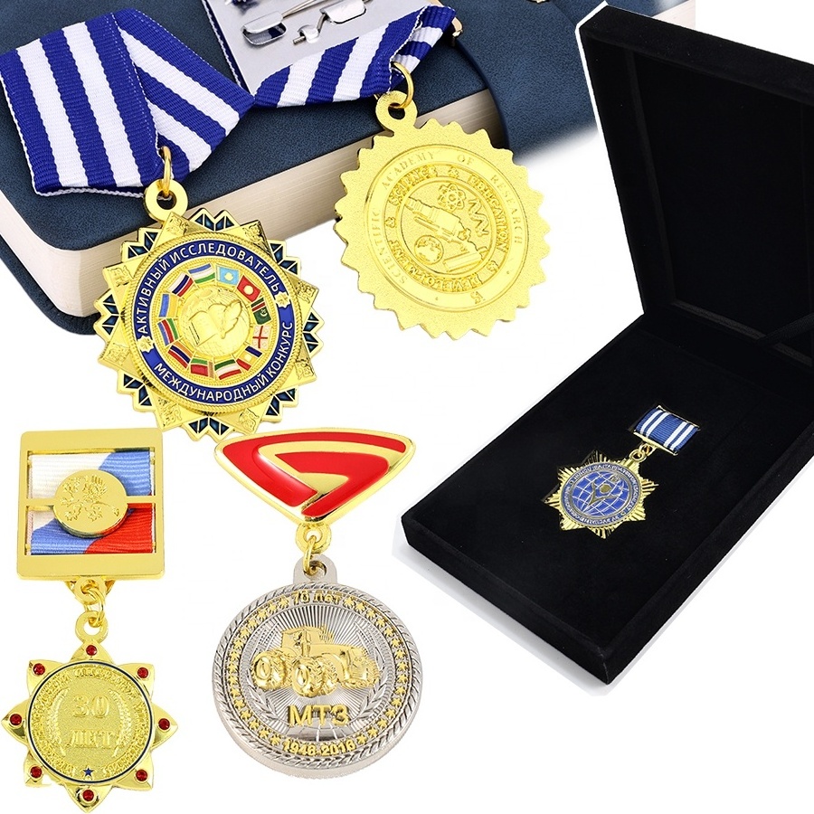 Manufacturer Custom Middle East Medalla Medallion Metal Badge 3D Activity Medals And Awards Medal Of Honor With Ribbon