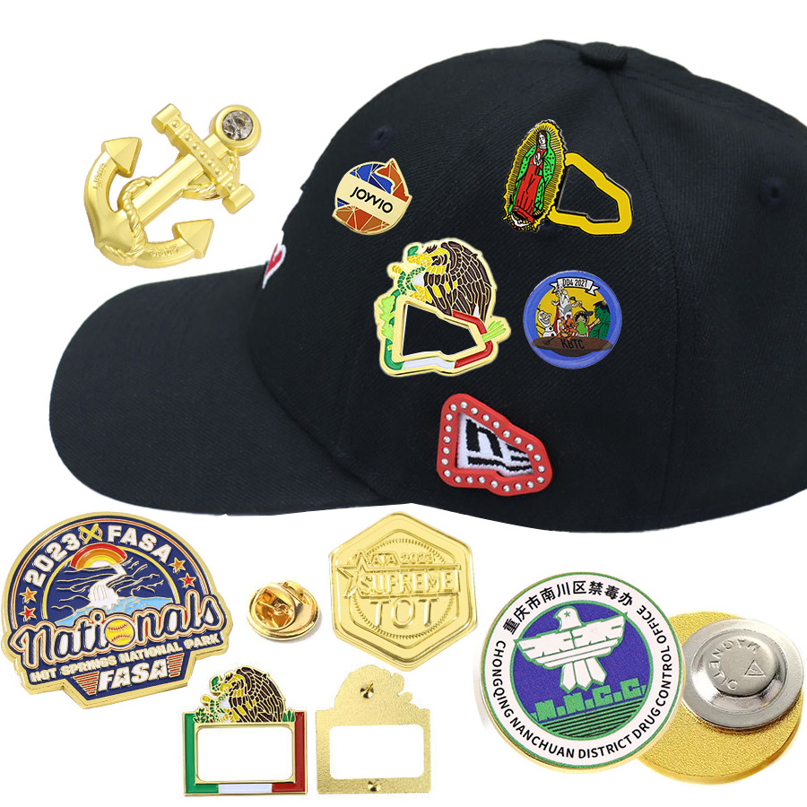 Factory design custom mexico mexican new era fitted baseball hat pins enamel lapel pin