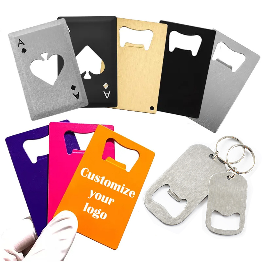 manufacturer wholesale custom cheap sublimation blank metal stainless steel logo keychain beer bottle opener