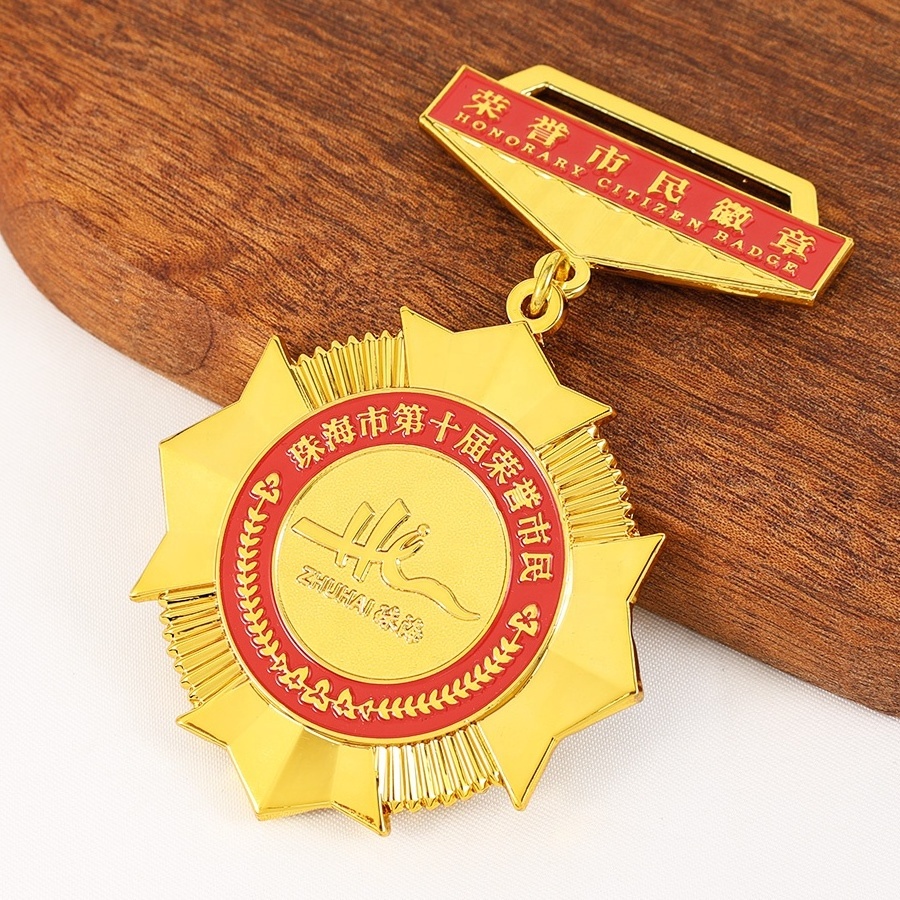 Manufacturer Custom Middle East Medalla Medallion Metal Badge 3D Activity Medals And Awards Medal Of Honor With Ribbon