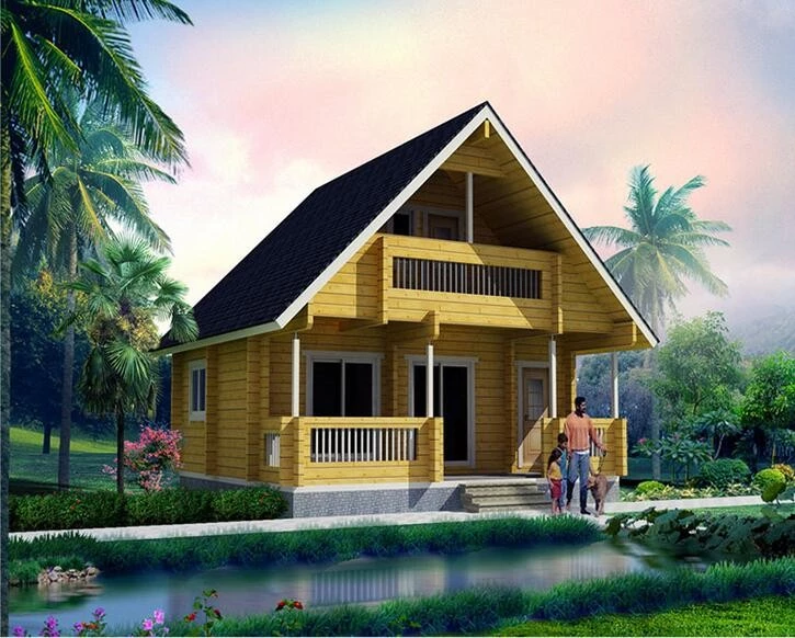 popular prefab wood log house prefabricated small homes prefabricated low price natular wood houses