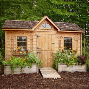 2020 Cheap Pine wood prefab wooden garden house wooden chalets for sale tool shed summer house garden chalet