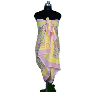 Hand block  Printed Pareo for women Bikini Cover Up  Low Price Custom Logo Printed sarong  Wholesale Price