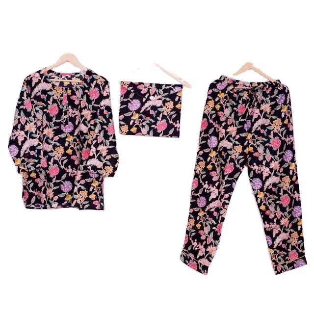 Hot Selling Organic Cotton Print Cozy Cotton Pajamas Muslin Pajama Wholesale And Manufacture Wear Women Pajamas