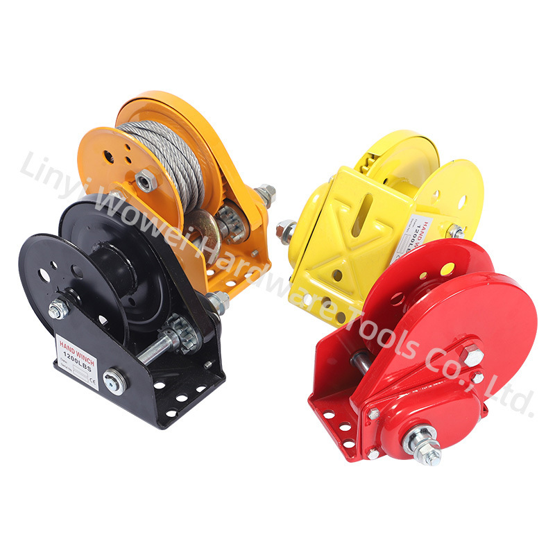 Hot selling manual hand winch in factories, winch for sale manual crank belt winches, marine trailer traction boat winch