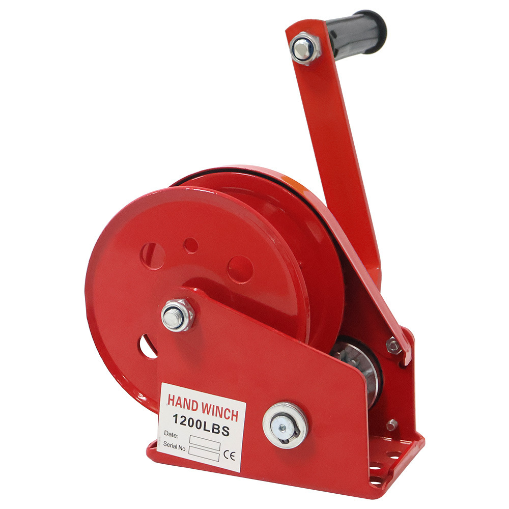 Steel wire rope hand winch 800lbs 1200lbs 1800lbs 2600lbs hoisting machine self-locking Portable winch brake winch