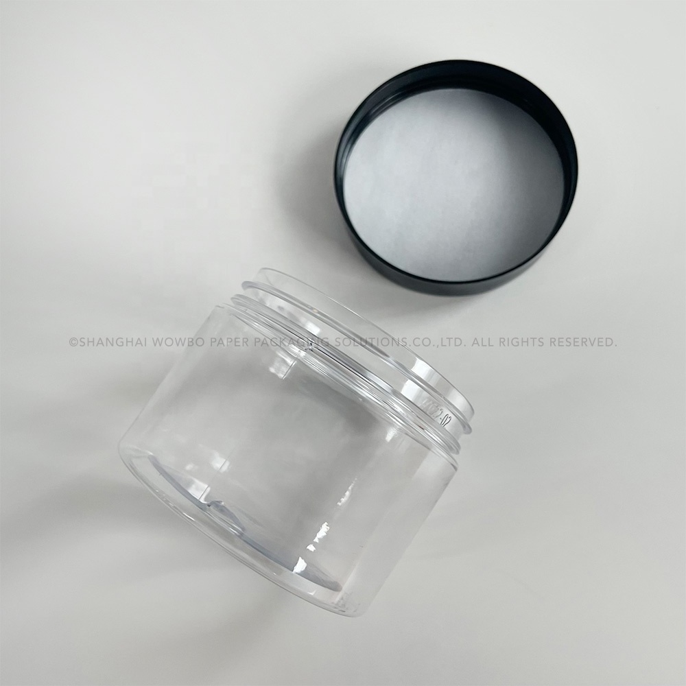 Custom Food Safe 150ml PET Plastic Jar with Black Plastic Screw Lid Round Slime Cosmetic Container for Storing Dry Fruit Jam