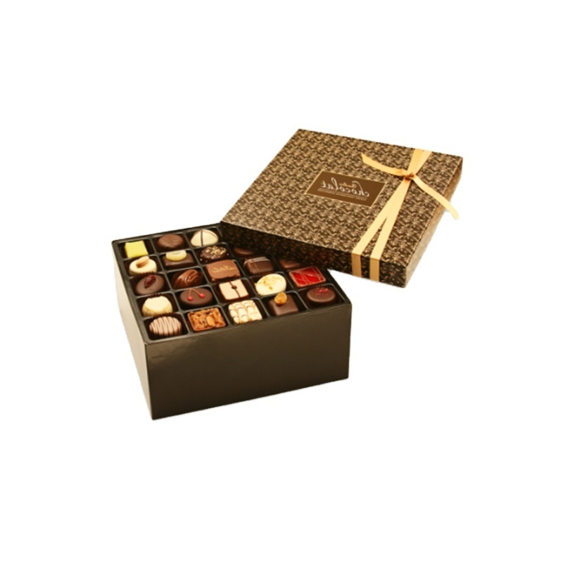 Customized chocolate cookie paper packaging and custom logo festival gift treat packaging box