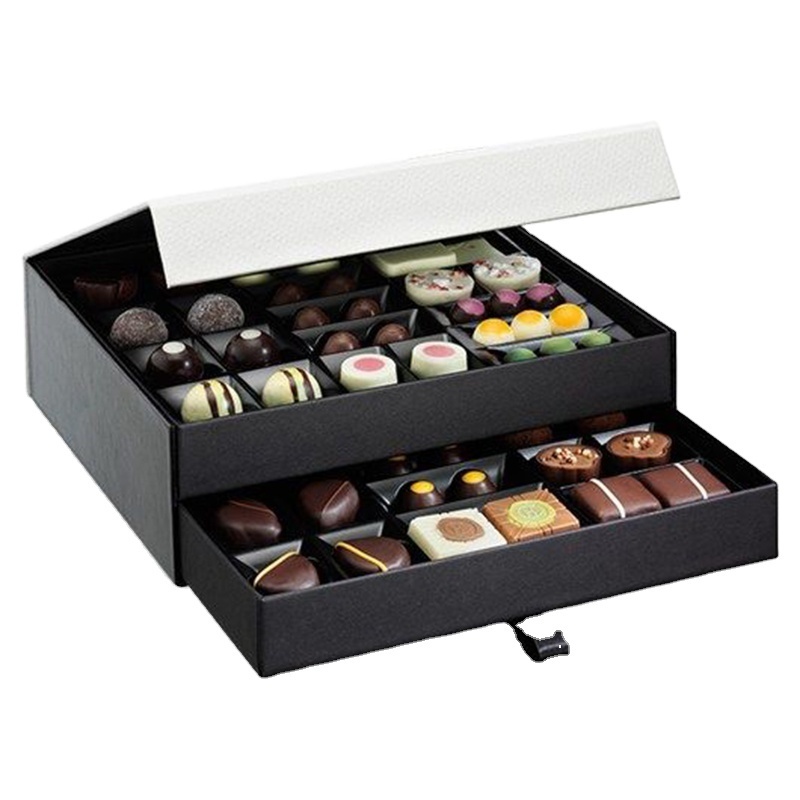 Custom luxury chocolate box with divider free design biscuit packaging gift box