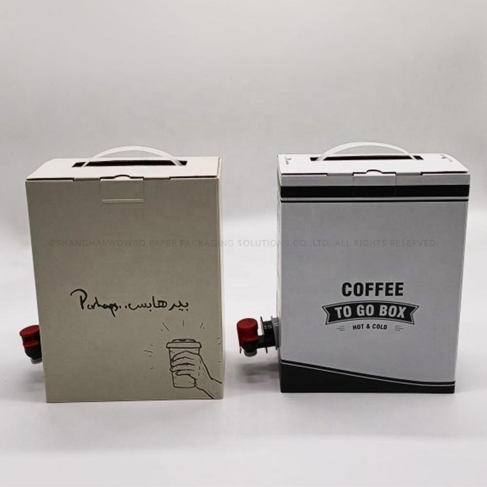 Eco-friendly cheap disposable paper coffee box dispenser 96oz coffee to go Beverage box