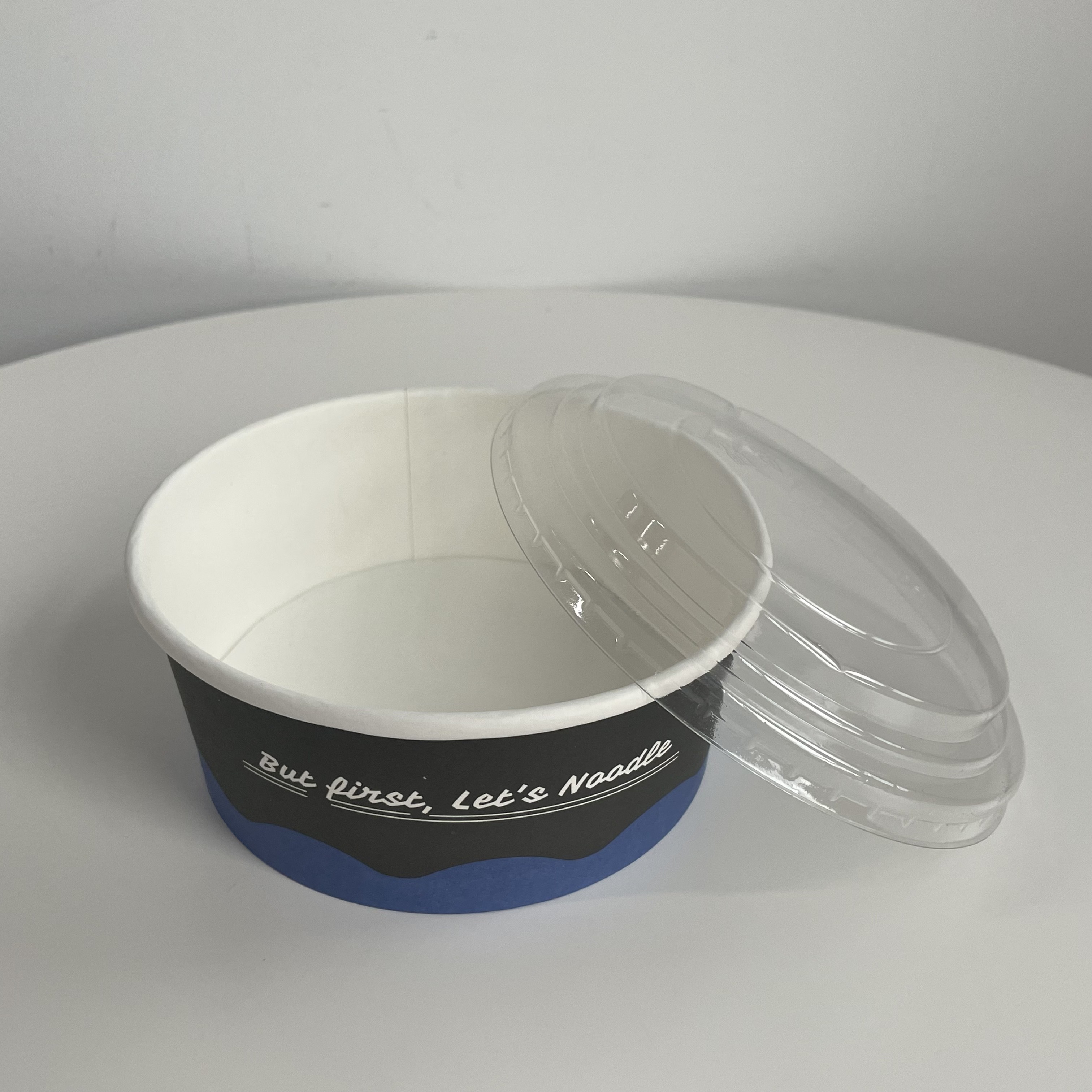 Disposable paper food noodles container/ bowl for induction cooker heating/ microwave / oven heating use