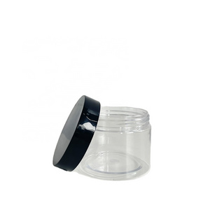 Custom Food Safe 150ml PET Plastic Jar with Black Plastic Screw Lid Round Slime Cosmetic Container for Storing Dry Fruit Jam