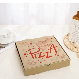 Kraft paper Take away boxes custom printing  pizzas 9 10 11 12 14Inch burger pizza Boxes flute corrugated pizza packing box