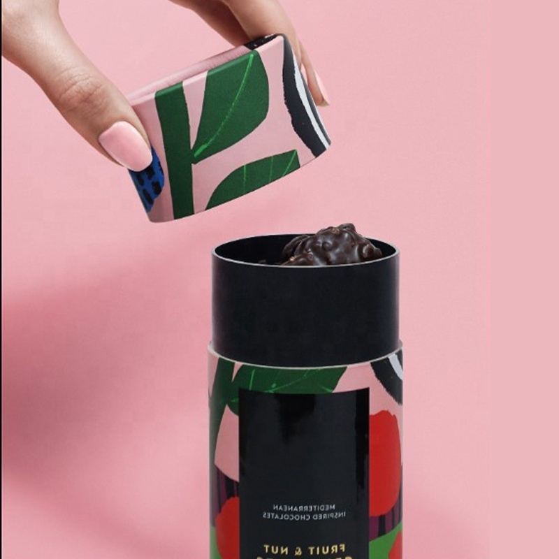 Empty Herbal Tea Paper Tubes Container Composite Cans Kraft Cylinder Tube Box Packaging Canister