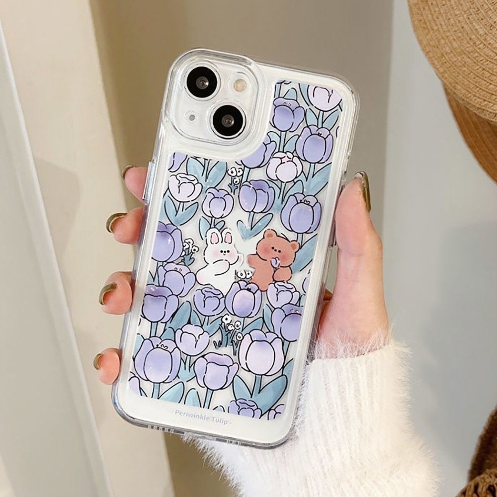 WOWCASE Factory Personalizado Cute flower TPU Print tulip Cover Phone Case For iPhone 14 13 12 11 Pro max Soft Protect Cover