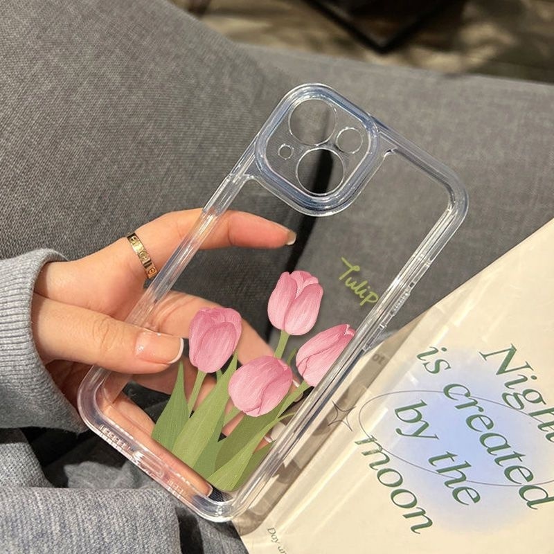 WOWCASE Factory Personalizado Cute flower TPU Print tulip Cover Phone Case For iPhone 14 13 12 11 Pro max Soft Protect Cover