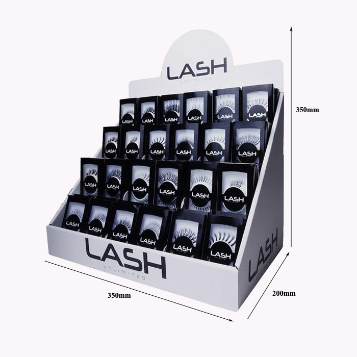 Stable Festive Promotion CMYK Printing Cardboard Eyelash Cosmetic Products Display Stand For Retail Market