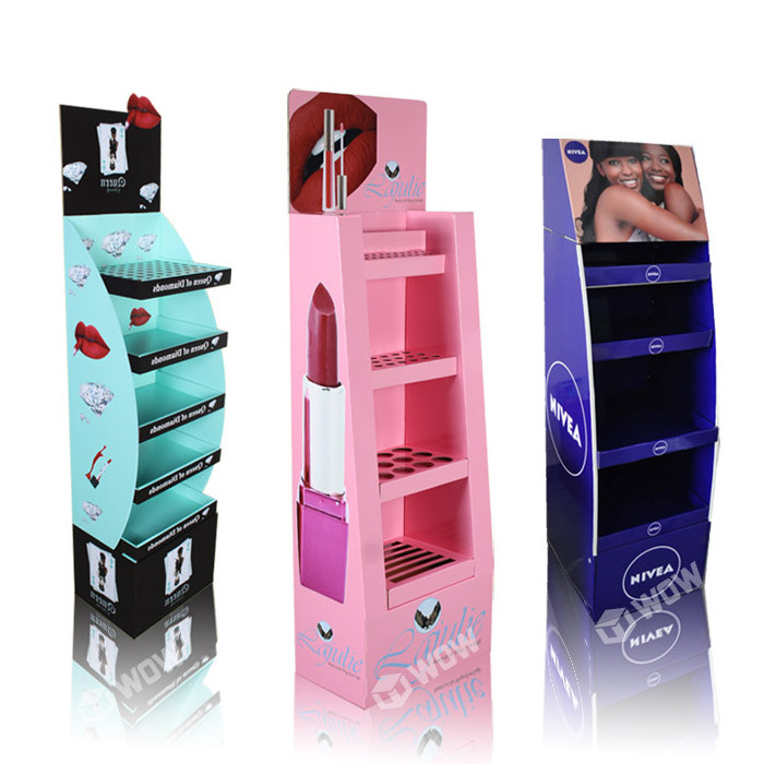 Free Standing Cardboard Lipsticks Display Stand Retail Custom Cardboard pop&pos Display Solutions Cardboard Shipper Display