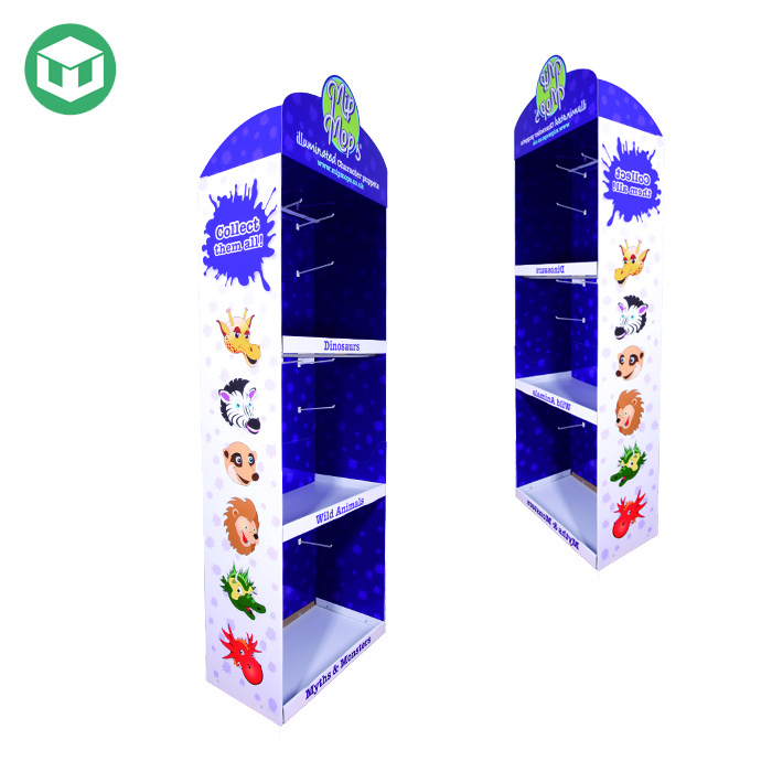 Cardboard Retail Hot Wheels Display Stand with Hook Hanging Cardboard Hot Wheels EndCap Display Rack