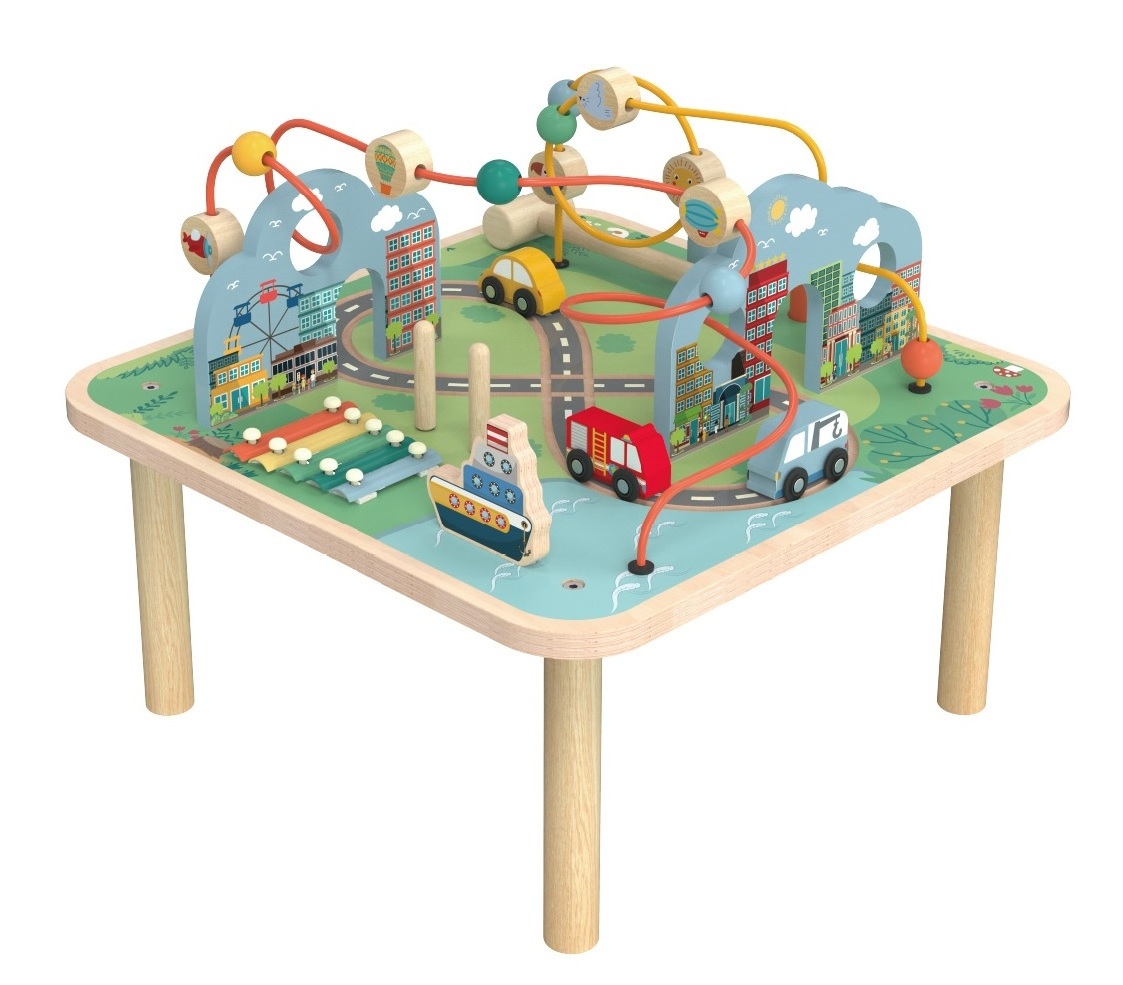 Wooden Activity Table Early Education Kid Play Table Baby Wooden Activity Cube Table Infant Toy Educational Toys