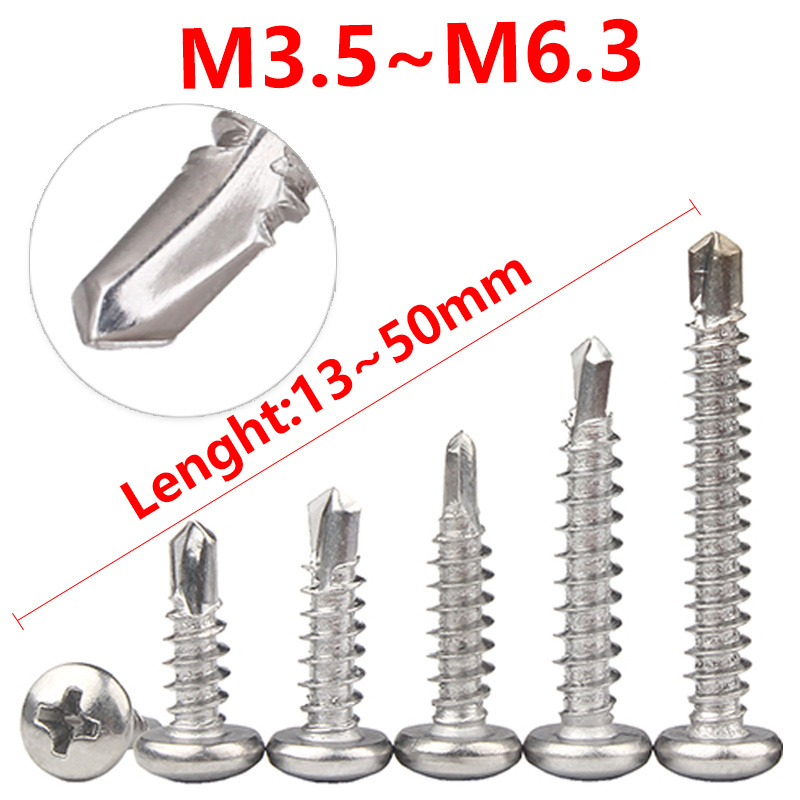 304 316 410 Stainless Steel DIN7504N Phillips Drive Pan Head  Self Tapping Drilling screws for metal