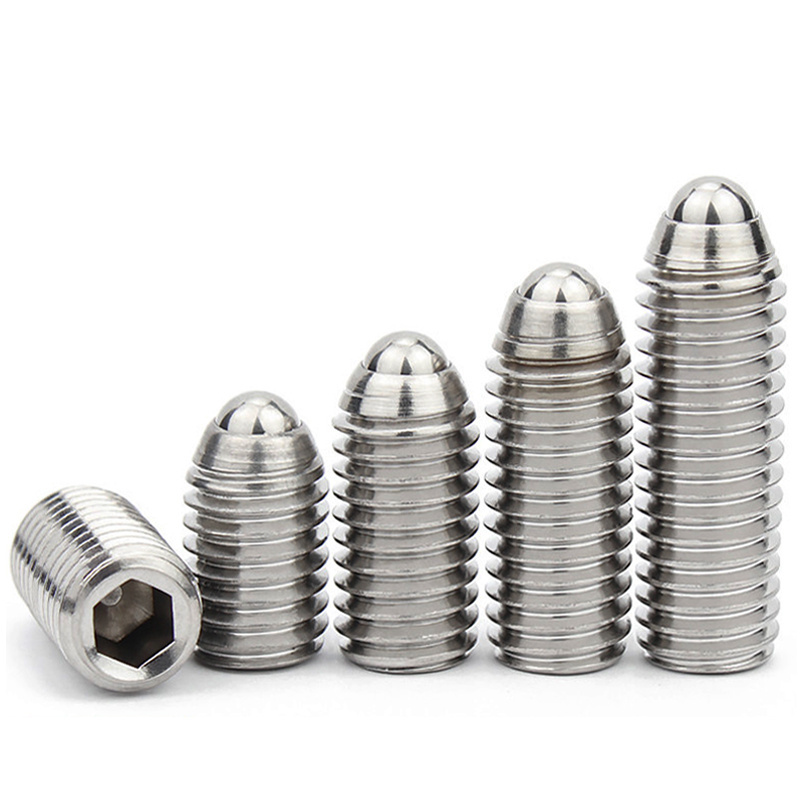 304 Stainless Steel Spring Hex Socket Plunger Inner Hexagonal Hexagon Ball Point Ball Head Set Screws With Spring Plunger