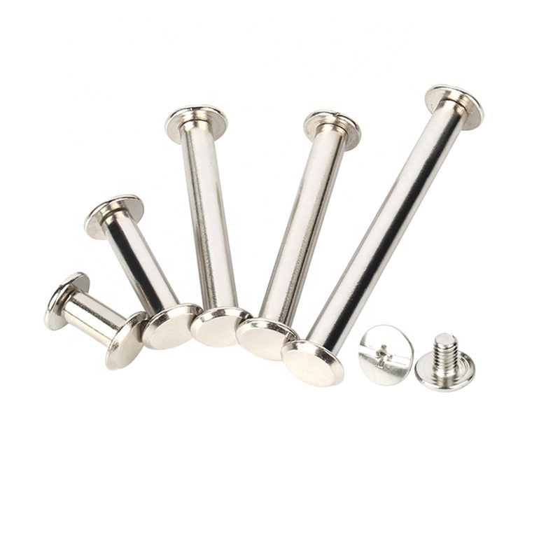 Stainless steel 2mm Male And Female Sex Binding Post Screw Account Book Brass chicago screw black for Leather