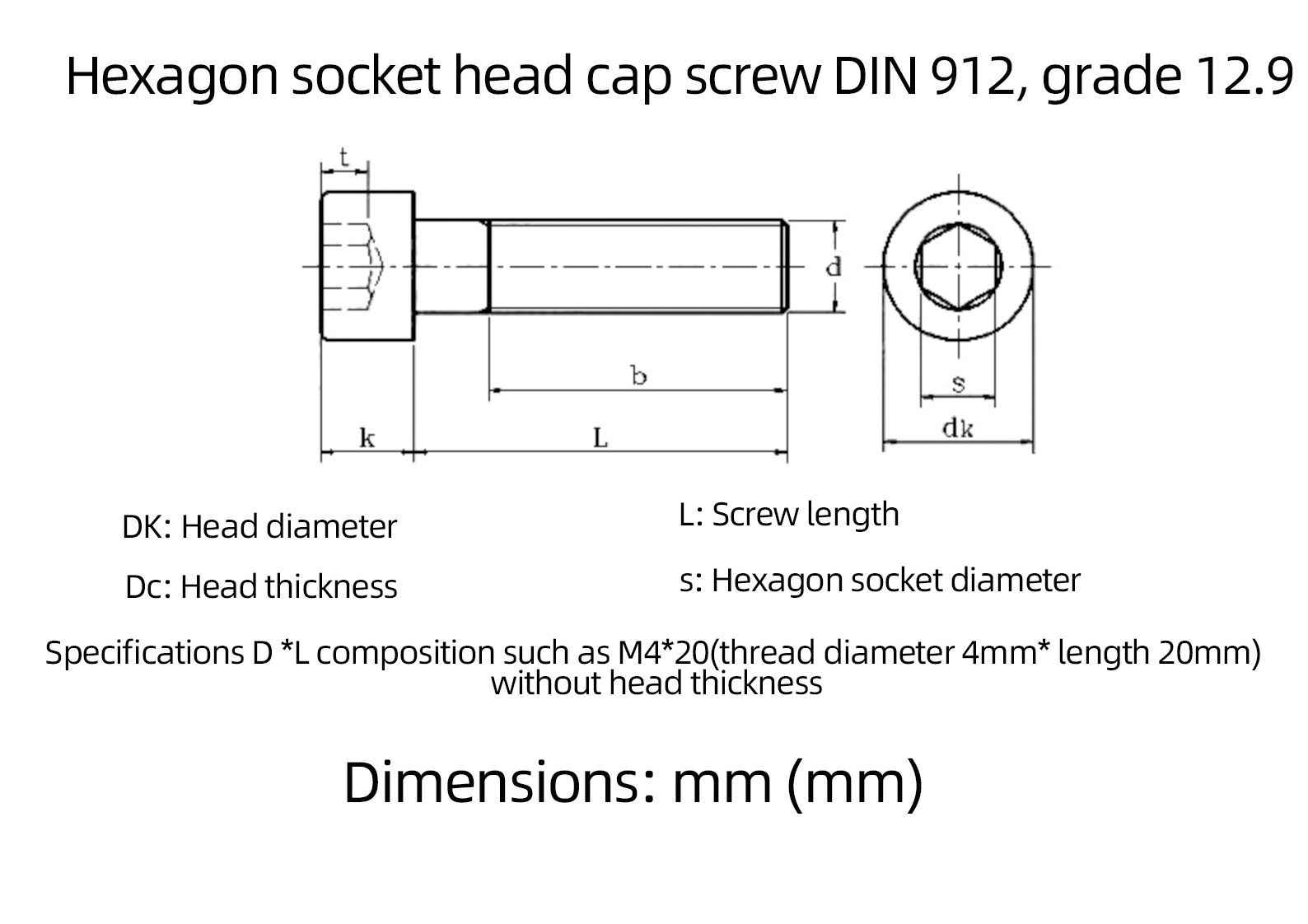 DIN912 304 Stainless Steel M2 M3 M4 M5 M6 M8 Black Oxide Allen Drive Hex Socket Head Cap Screws Bolt