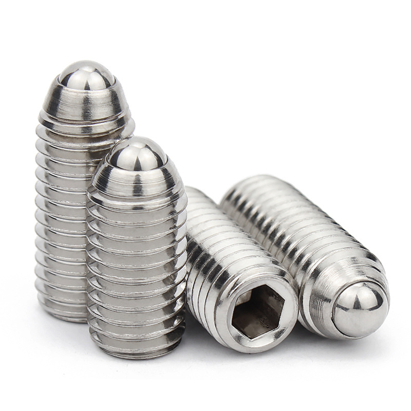 304 Stainless Steel Spring Hex Socket Plunger Inner Hexagonal Hexagon Ball Point Ball Head Set Screws With Spring Plunger