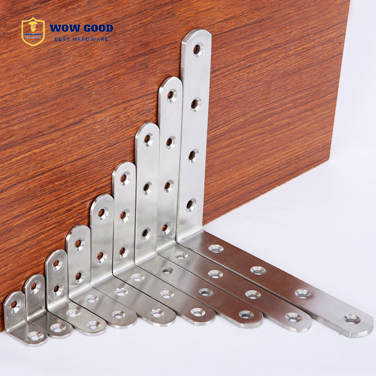 stainless steel furniture bed chair table corner brace corner fixed connector I T L C F shaped 90 Degree right angle bracket