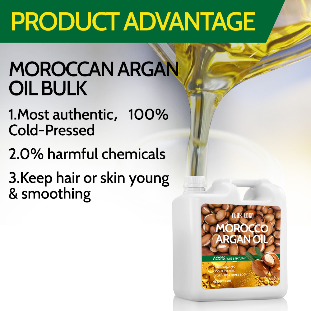 Factory Supply Wholesale 100% Pure Morocco Argan Oil for Skin & Hair Care Organic Essential Moroccan Argan Oil Bulk