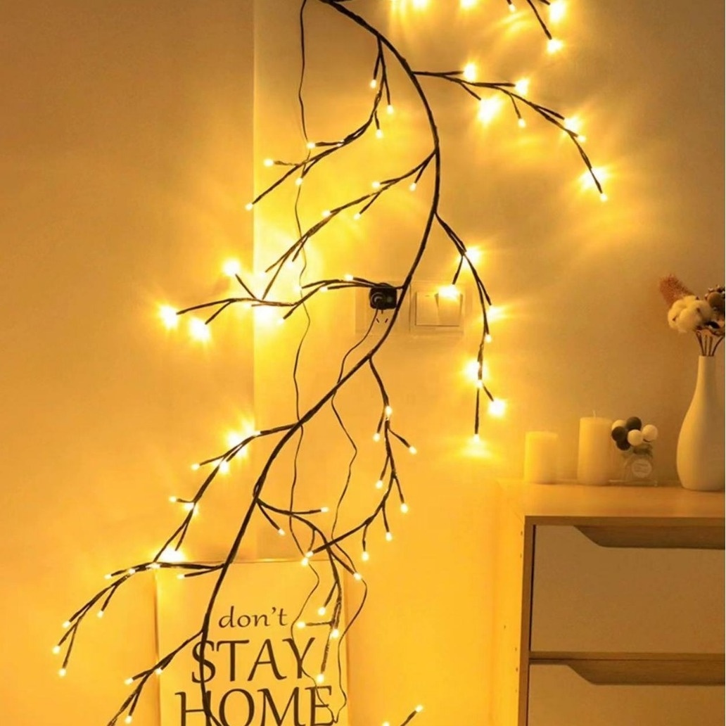 New LED rattan light tree light bedroom wall shape Christmas holiday decoration lights