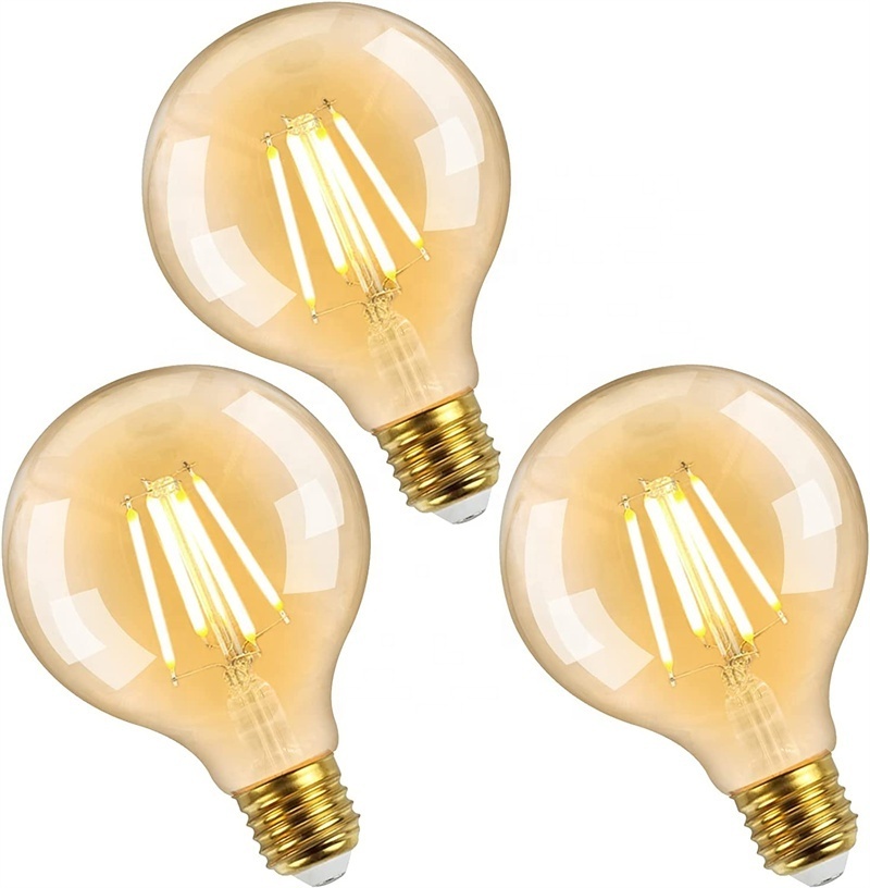 Vintage G95 Large Globe LED Filament Light Bulb 6W 750Lm E27 Edison Screw in ES Light Bulbs 60W Incandescent Lamp Equivalent