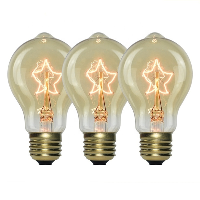 A19 Edison Bulb110V/220V E27/E26/B22 Clear Amber Glass Cover Retro Tungsten Filament Incandescent Bulb 40W Nostalgic Decorative