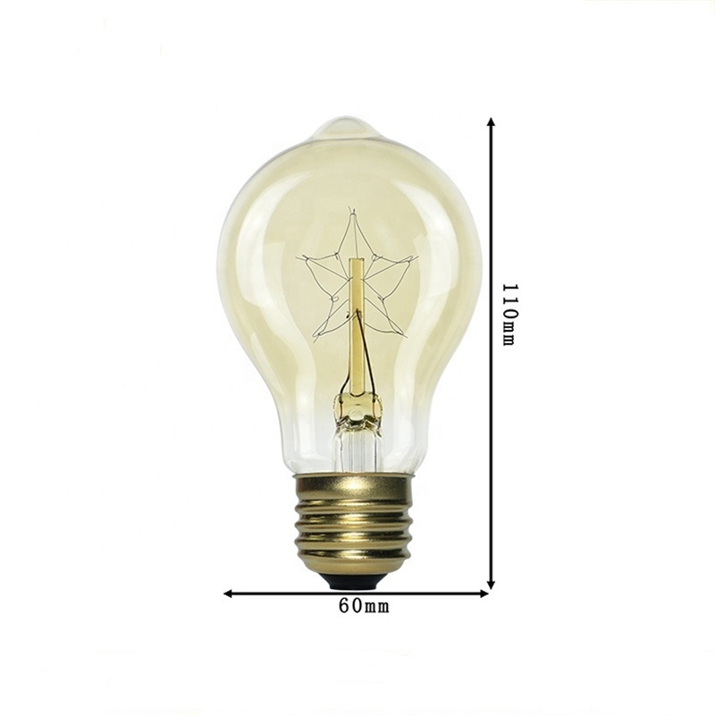 A19 Edison Bulb110V/220V E27/E26/B22 Clear Amber Glass Cover Retro Tungsten Filament Incandescent Bulb 40W Nostalgic Decorative