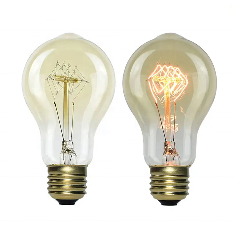 A19/A60 Edison Bulb Clear Amber Glass Shell 110V/220V E27/B22 Retro Tungsten Filament Incandescent Bulb 40W Nostalgic Decorative