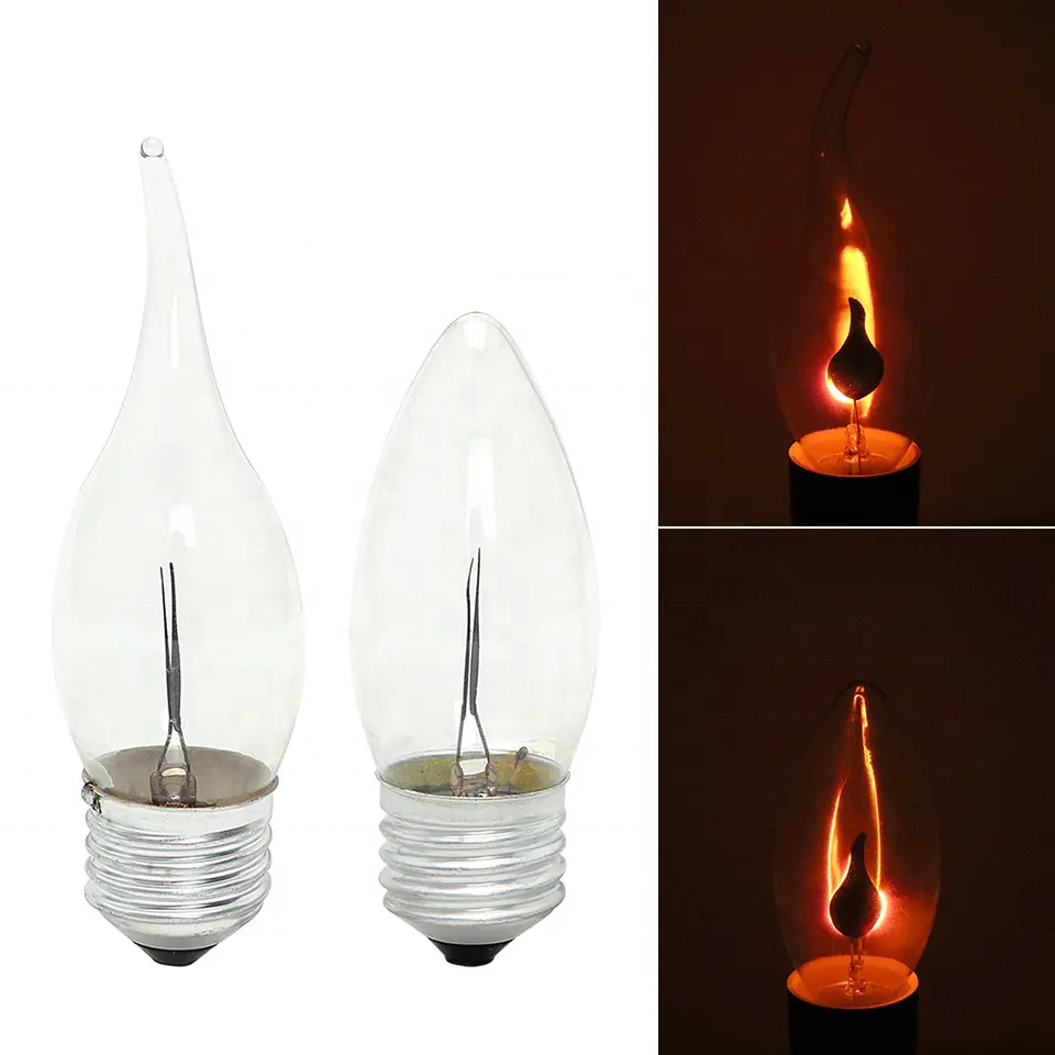 C35 E14 LED Candle Light Bulb 1W 3W Flicker Flame with a Flickering Orange Glow Candelabra Light AC220V Christmas Decorative