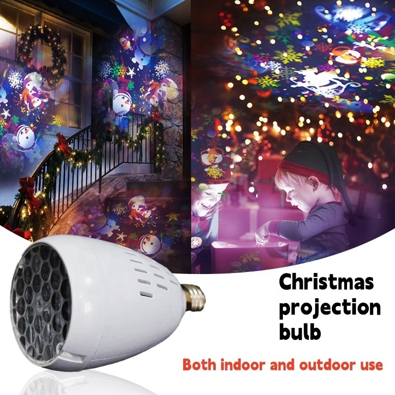 New Snowstorm bulb projection bulb multi-picture Christmas Halloween Day bulb