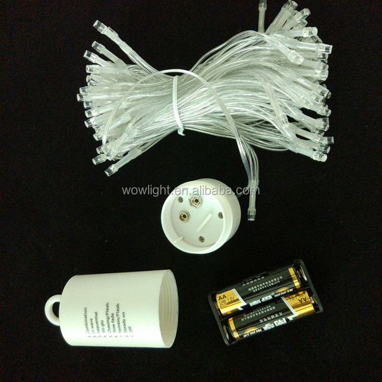 Remote & Timer battery operated, 33ft/10m 100 LEDs white garland string light