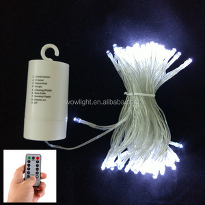 Remote & Timer battery operated, 33ft/10m 100 LEDs white garland string light