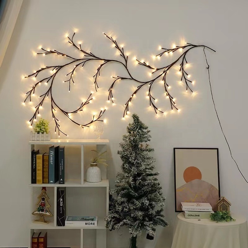 New LED rattan light tree light bedroom wall shape Christmas holiday decoration lights