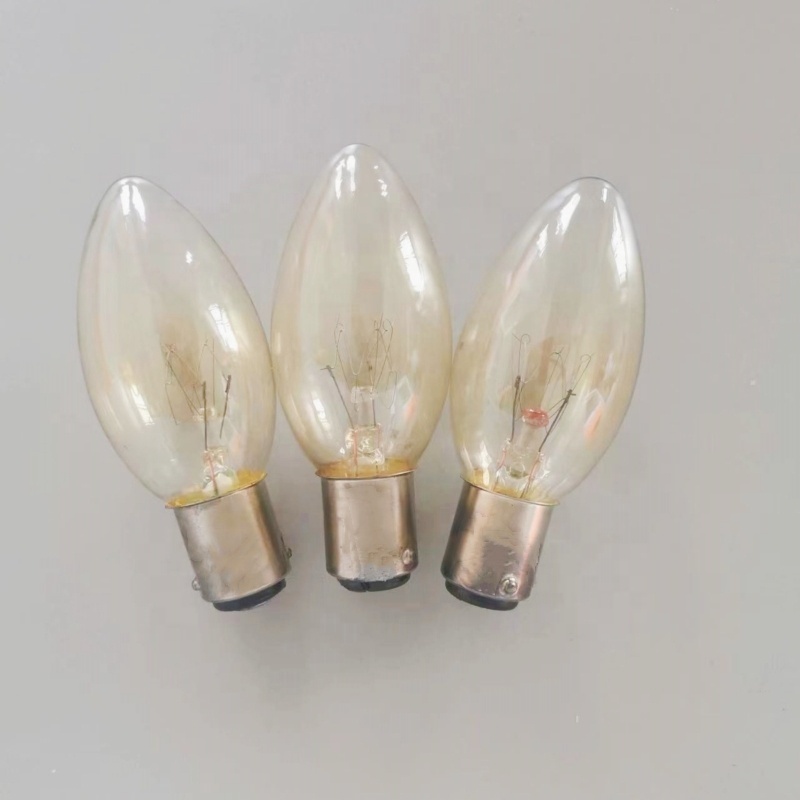 Edison Bulb C30 120V BA15D Amber Glass Shell 20W E12/17 Customize Retro Tungsten Filament Incandescent Bulb Nostalgic Decorative