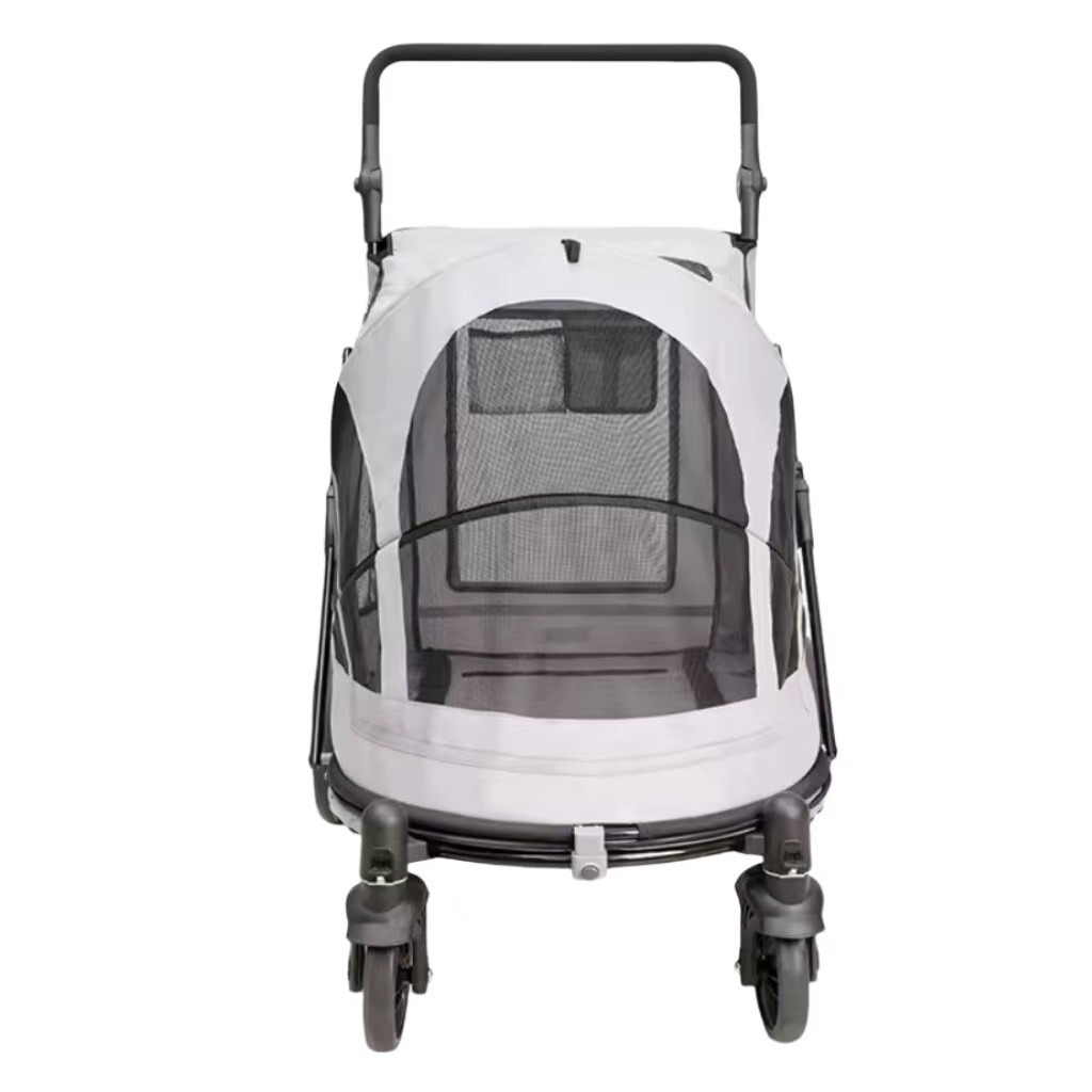 Walks Relax Outdoor Wagon 4 Wheels Dog/Cat Stroller Foldable Lightweight Portable Pets Trolley Carrier