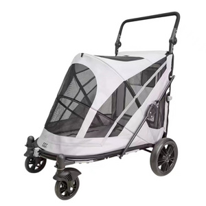 Walks Relax Outdoor Wagon 4 Wheels Dog/Cat Stroller Foldable Lightweight Portable Pets Trolley Carrier