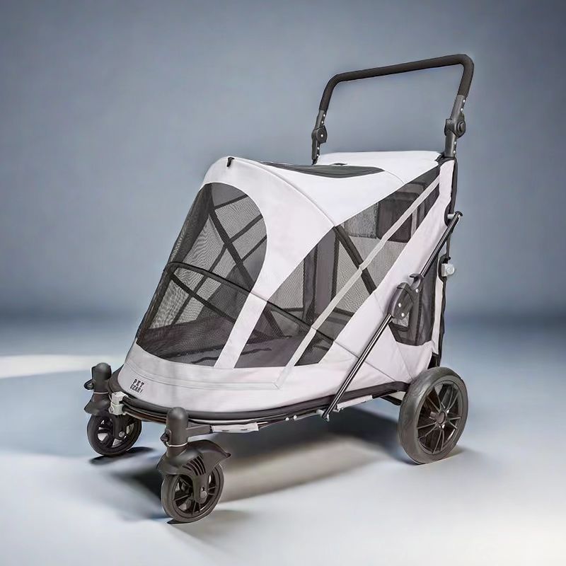 Outdoor Wagon Foldable Large Capacity Oxford Fabric For Medium Dog 4 Wheels Removable Carrier 3 In 1 Pet Stroller