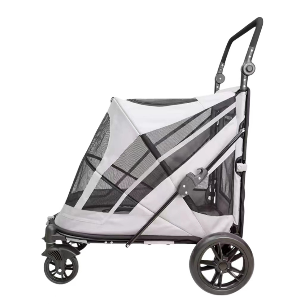 Outdoor Wagon Foldable Large Capacity Oxford Fabric For Medium Dog 4 Wheels Removable Carrier 3 In 1 Pet Stroller