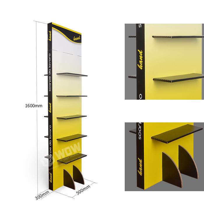 Hot Sale OEM Pegboard Shoes Display Racks for Retail Store, Floor Standing Pegboard Display Rack with Shelf