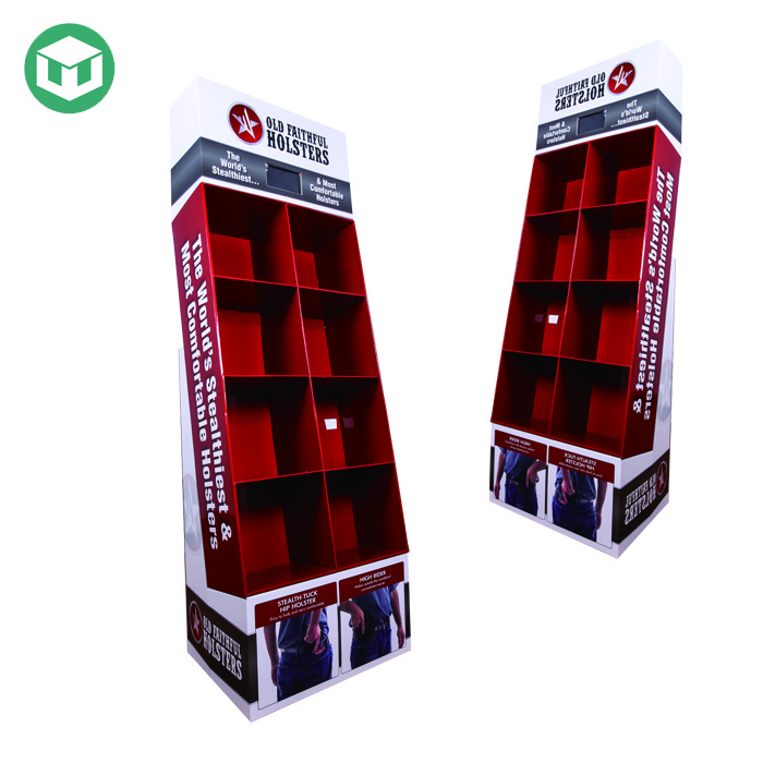 Red Paper Pallet Display Stand for DVD Custom Glossy Lamination Corrugated Display Stands for CD